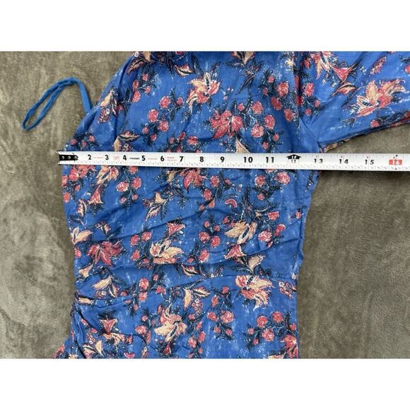 Isabel Marant Étoile Esther Blue Floral One Shoulder Dress Size US 2 XS - Picture 10 of 15